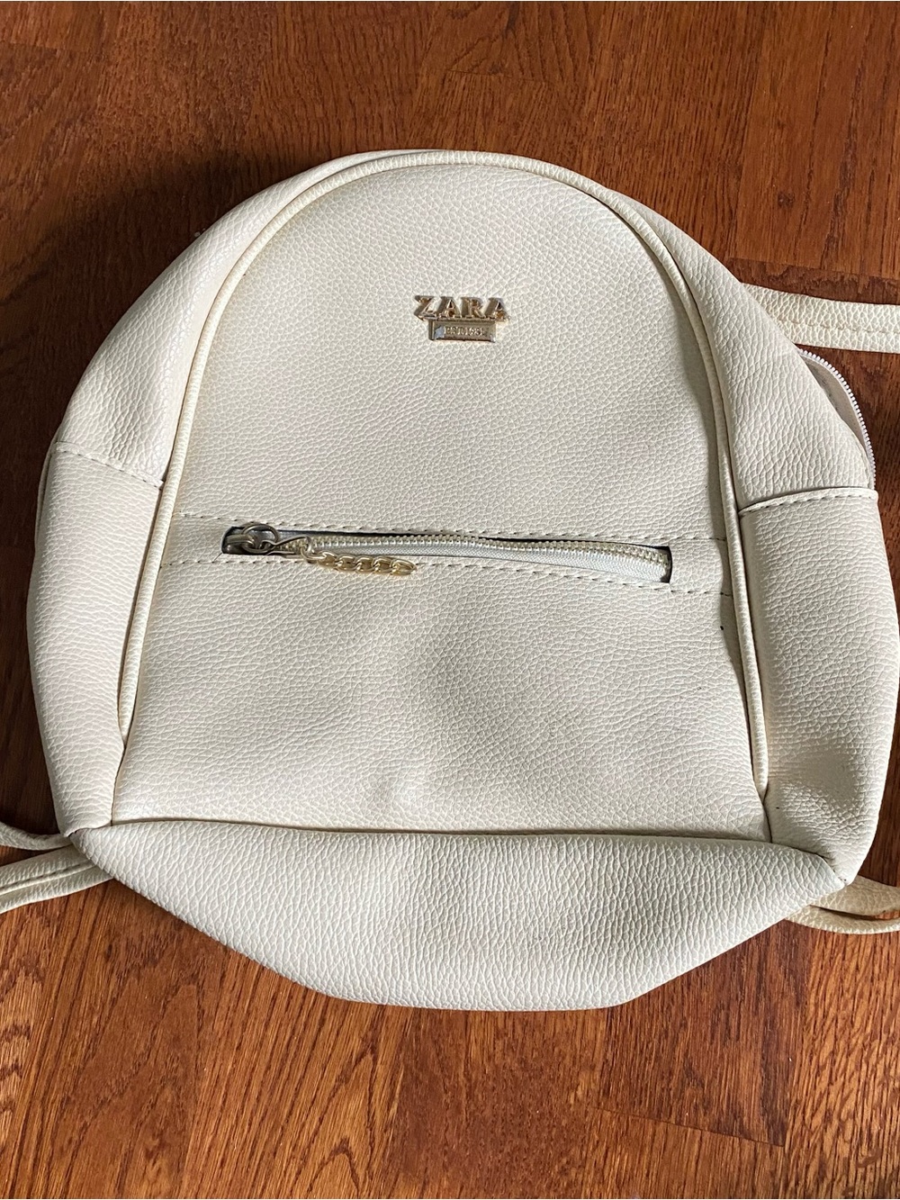 ZARA Cream Mini Backpack with Gold Hardware